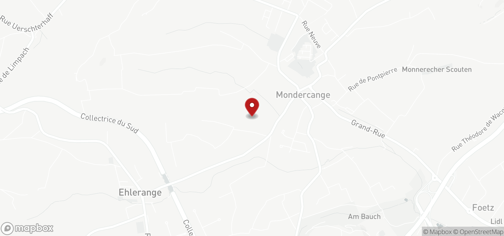 Terrain constructible en vente à Mondercange (map)