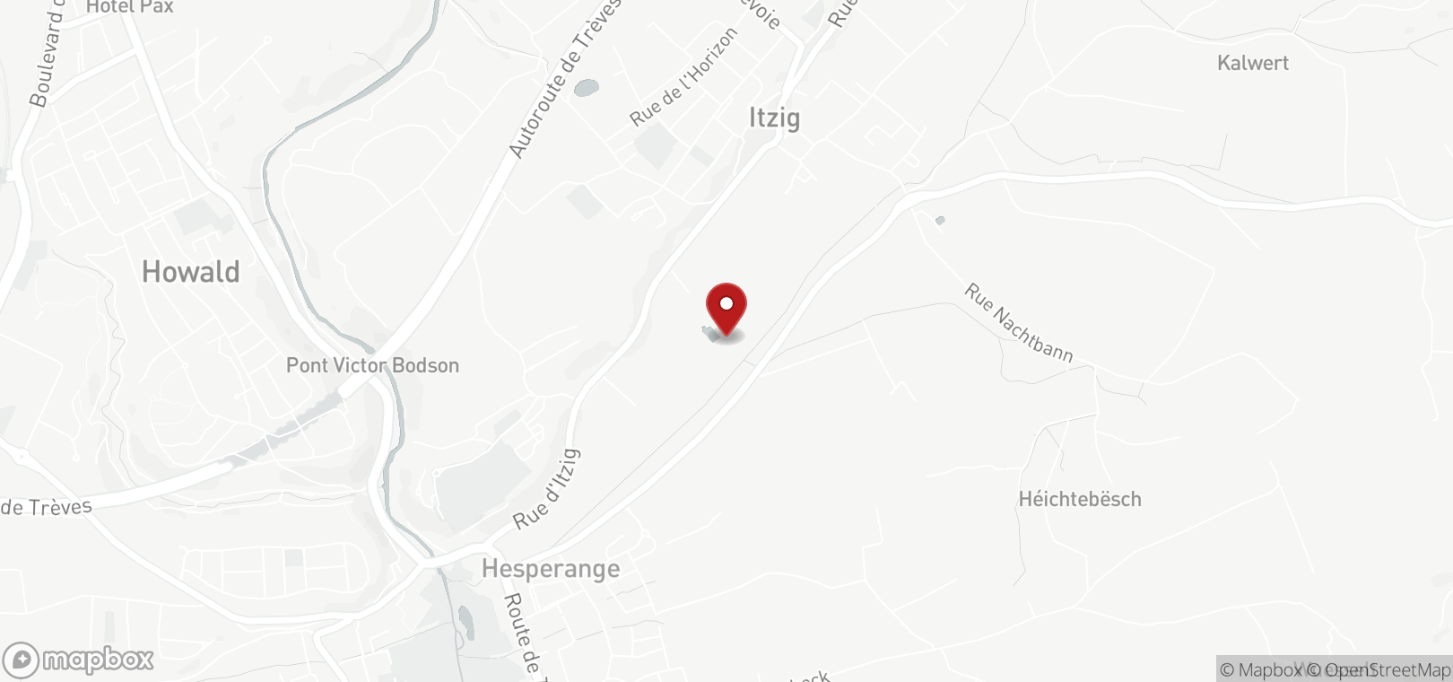 Terrain constructible en vente à Itzig, commune de Hesperange (map)