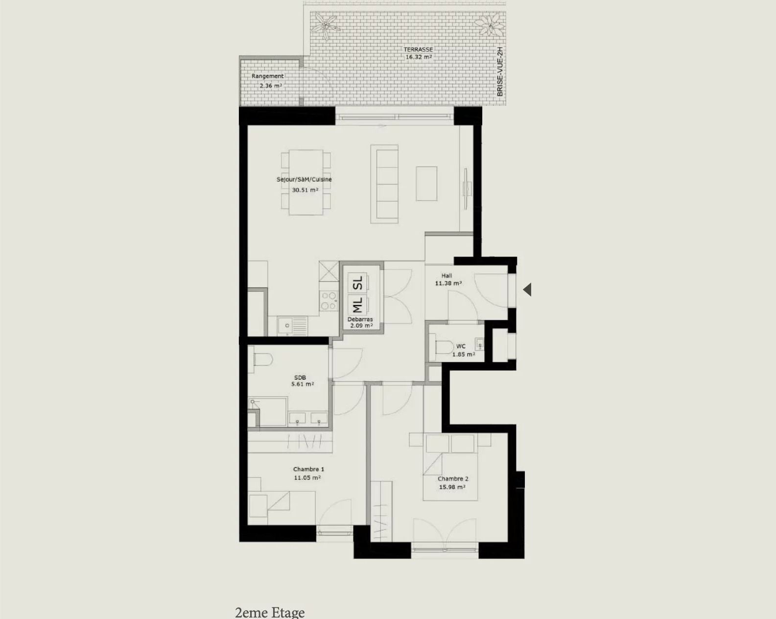 2-bedroom Apartment for sale in Schuttrange