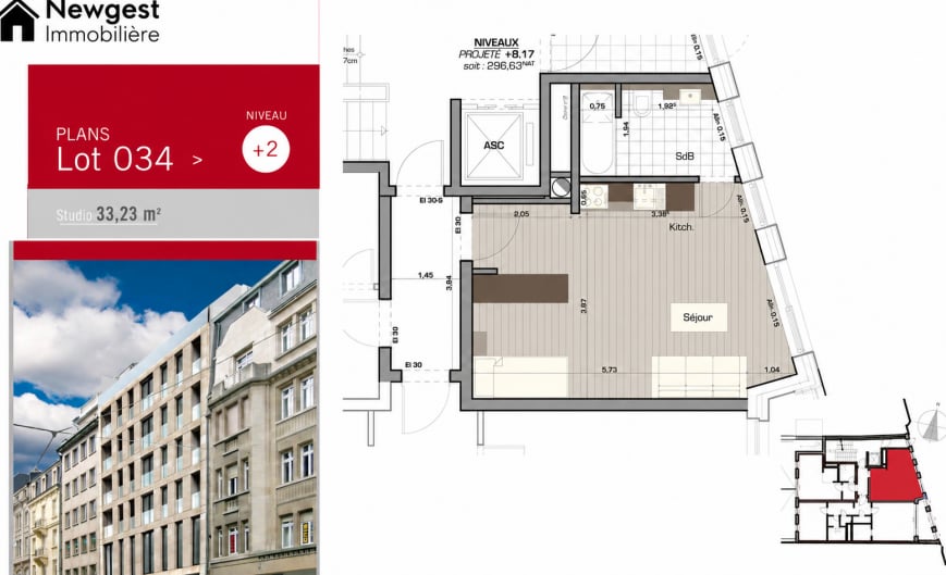 Studio en location à Luxembourg-Centre ville
