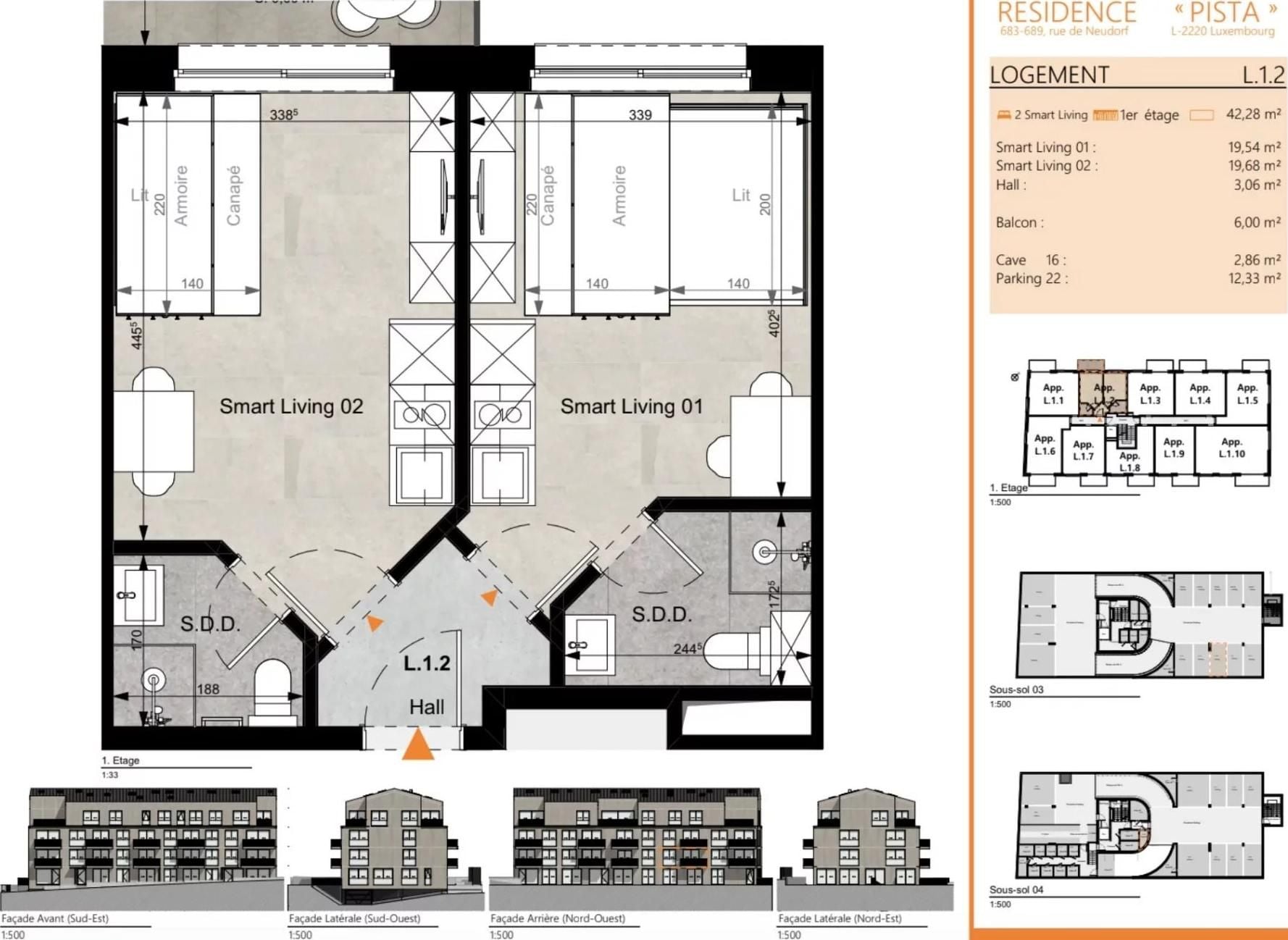 2-bedroom Apartment for sale in Luxembourg-Neudorf