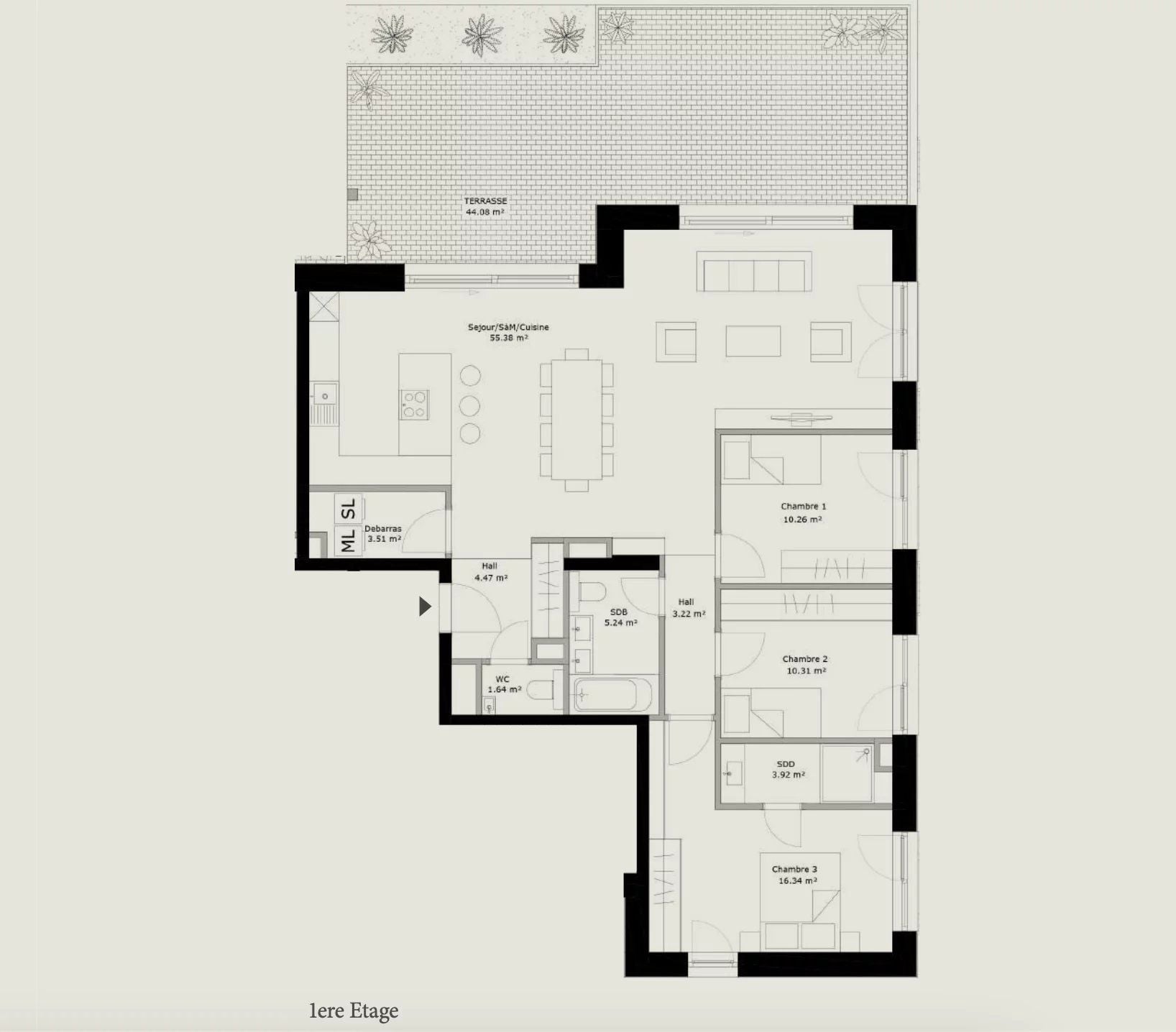 3-bedroom Apartment for sale in Schuttrange