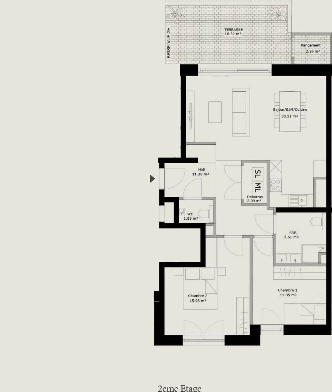 2-bedroom Apartment for sale in Schuttrange