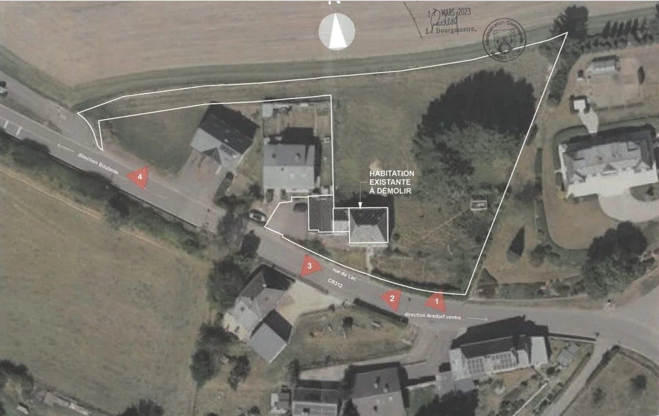 Terrain constructible en vente à Arsdorf, commune de Rambrouch