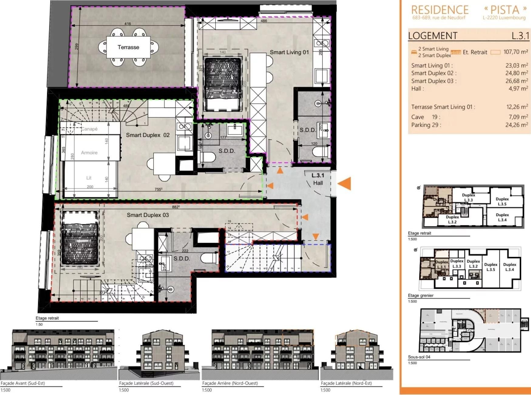 Duplex 3 chambres en vente à Luxembourg-Neudorf