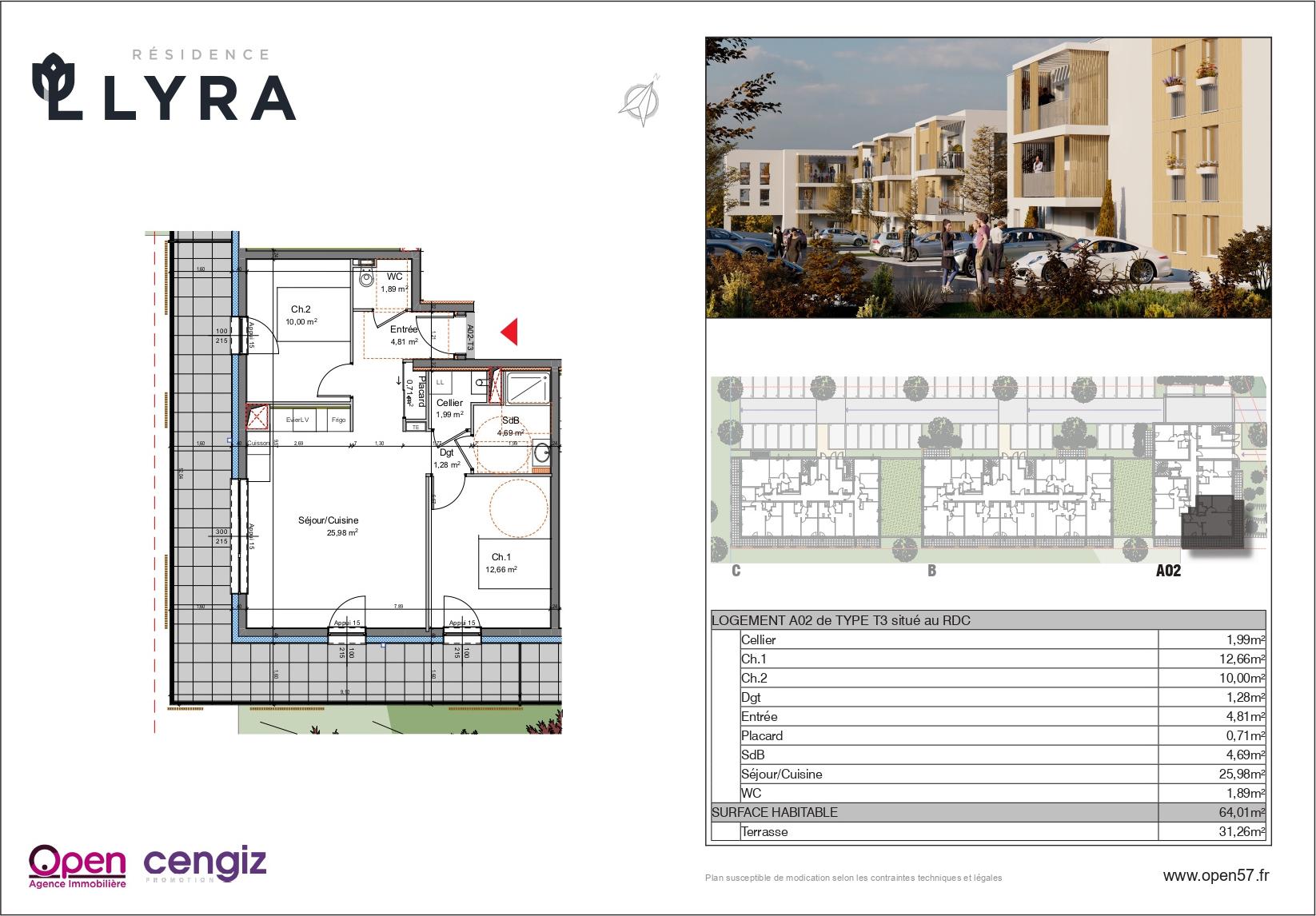 Appartement 2 chambres en vente à Mexy