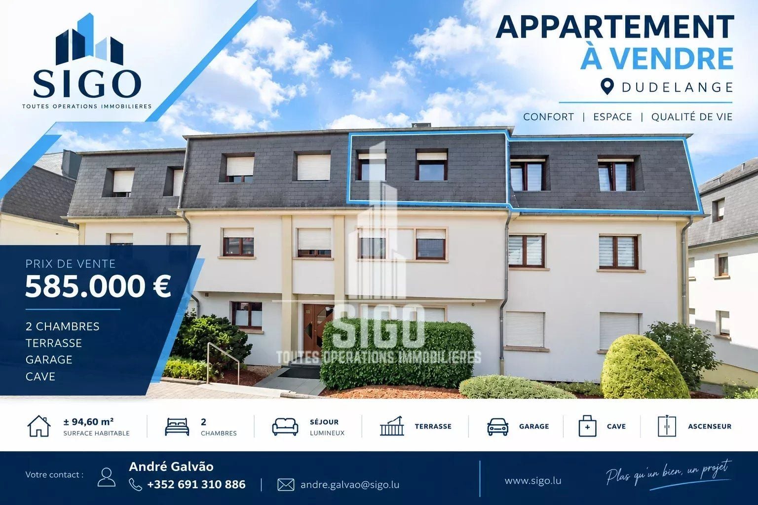 2-bedroom Apartment for sale in Dudelange