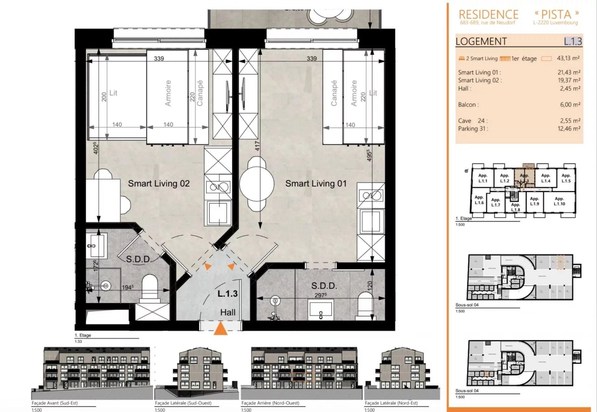2-bedroom Apartment for sale in Luxembourg-Neudorf