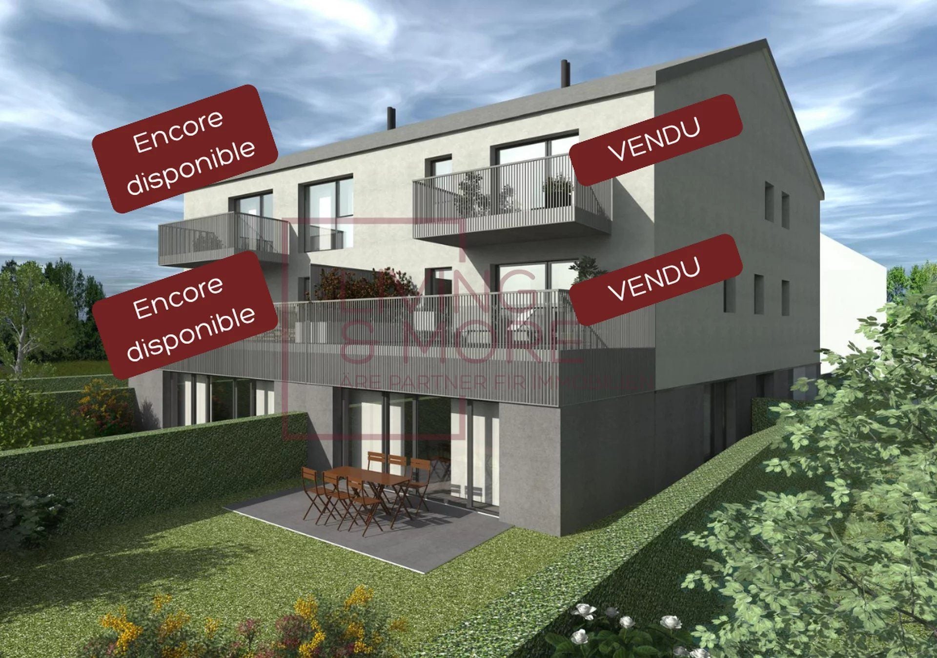 3-Zimmer-Duplexwohnung zum Verkauf in Leudelange