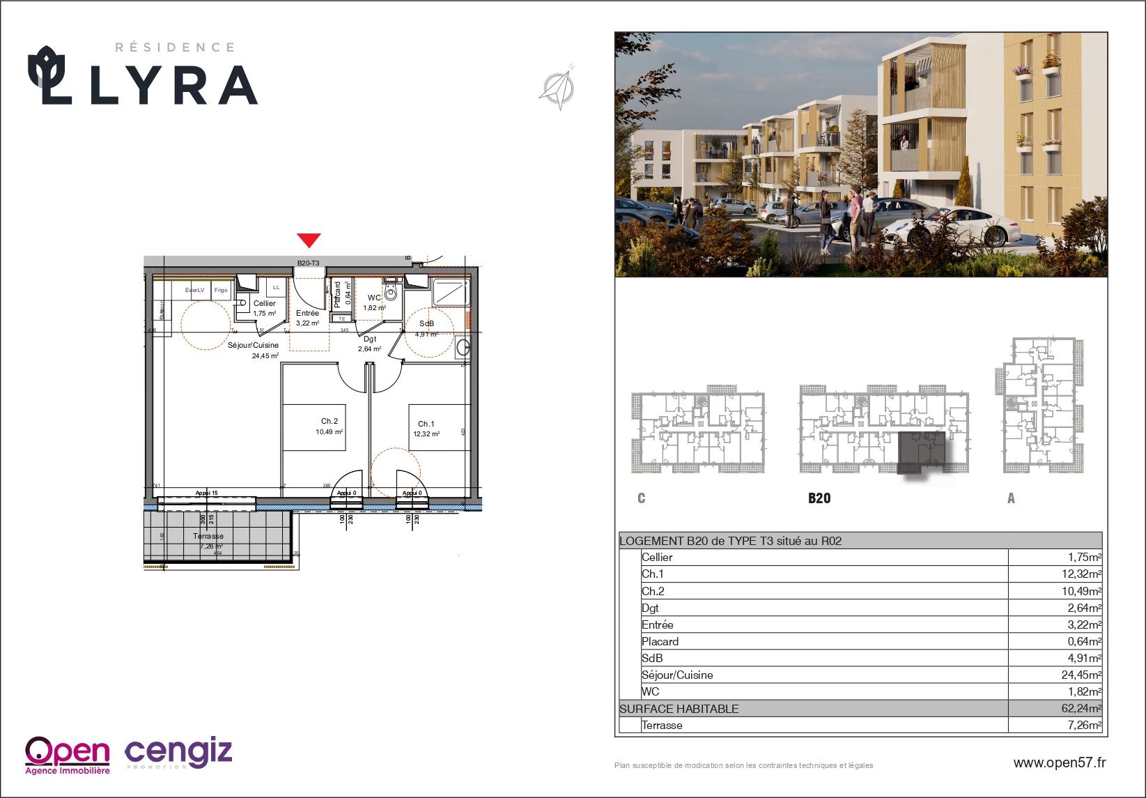 Appartement 2 chambres en vente à Mexy